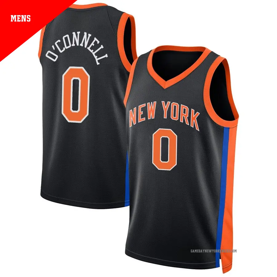 ＃0 Men's Alex O'Connell New York Knicks 2022/23 Swingman Black City Edition Jersey