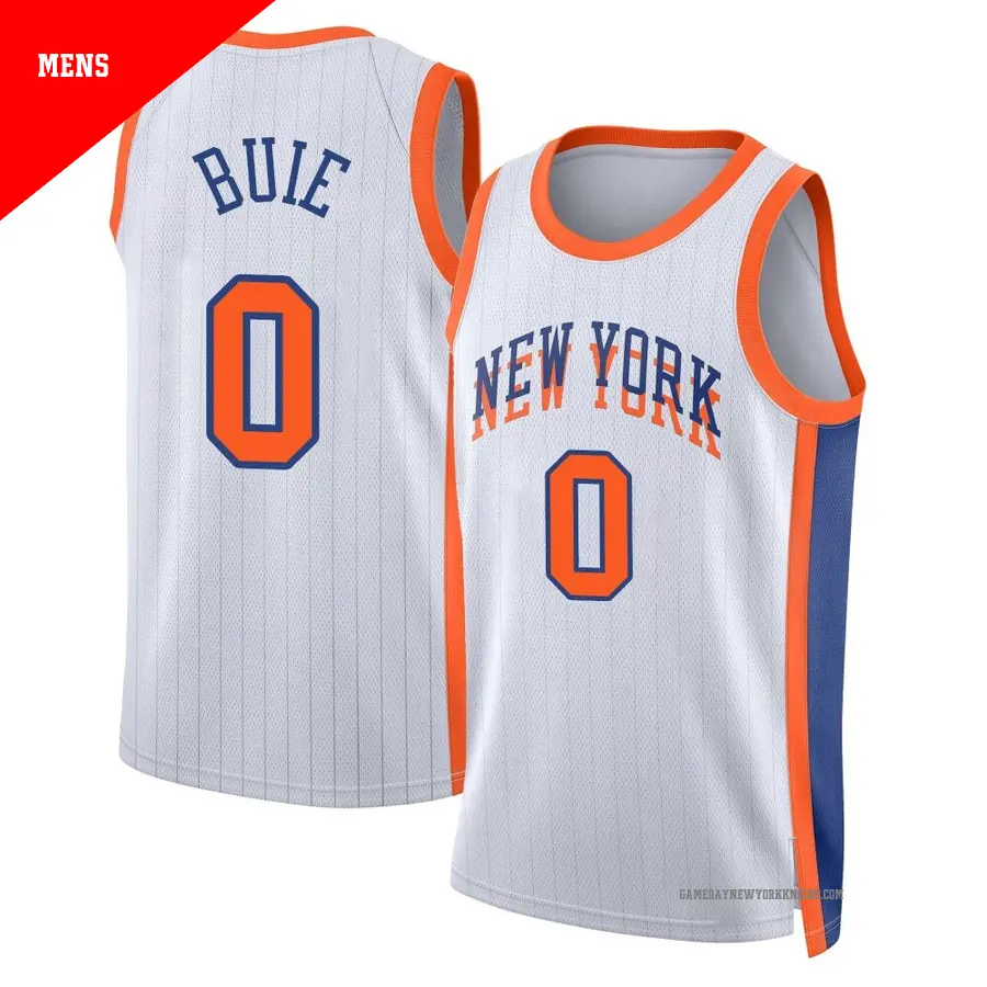 ＃0 Men's Boo Buie New York Knicks 2024/25 Swingman White City Edition Jersey