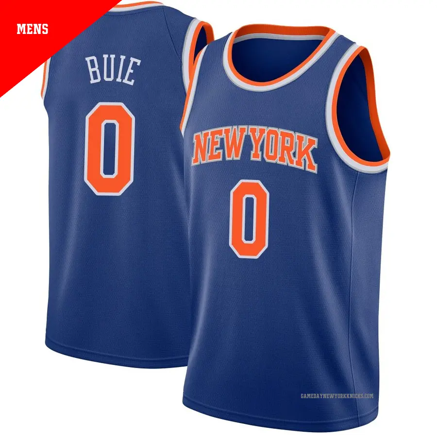 ＃0 Men's Boo Buie New York Knicks Blue Swingman Jersey Icon Edition