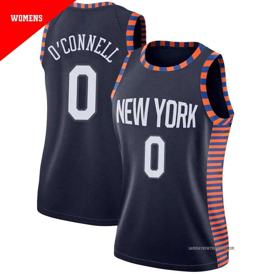 ＃0 Women's Alex O'Connell New York Knicks 2018/19 Swingman Navy JerseyCity Edition