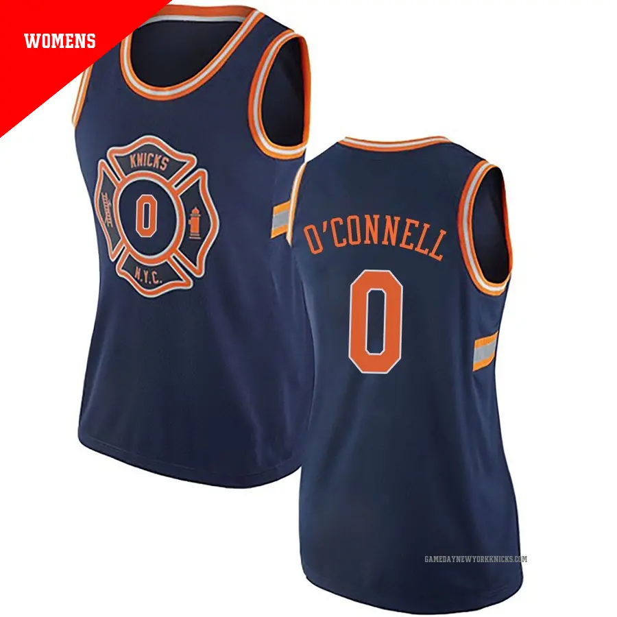 ＃0 Women's Alex O'Connell New York Knicks Navy Blue Authentic JerseyCity Edition