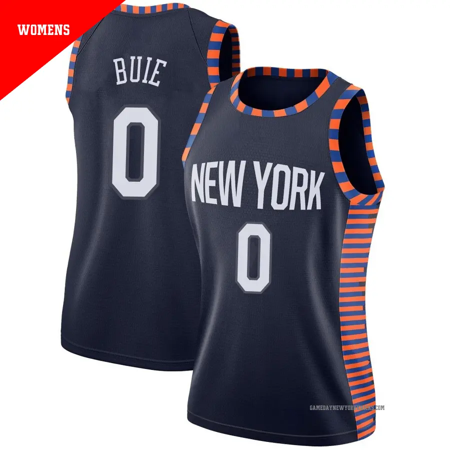 ＃0 Women's Boo Buie New York Knicks 2018/19 Swingman Navy JerseyCity Edition