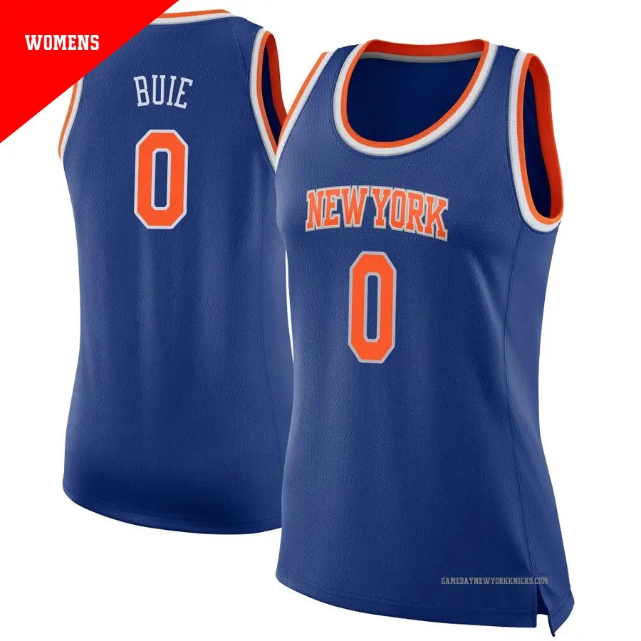 ＃0 Women's Boo Buie New York Knicks Blue Swingman Jersey Icon Edition