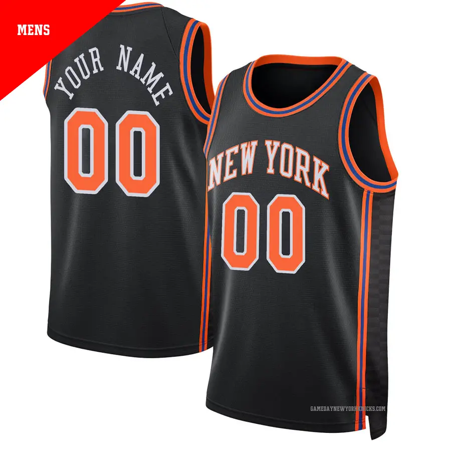＃00 Men's Custom New York Knicks 2021/22 Swingman Black JerseyCity Edition