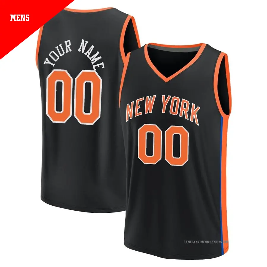 ＃00 Men's Custom New York Knicks 2022/23 Fast Break Black City Edition Jersey
