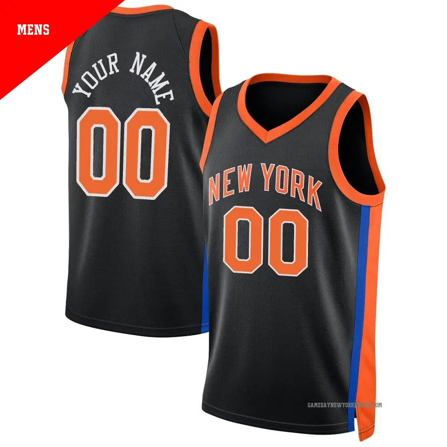 ＃00 Men's Custom New York Knicks 2022/23 Swingman Black City Edition Jersey