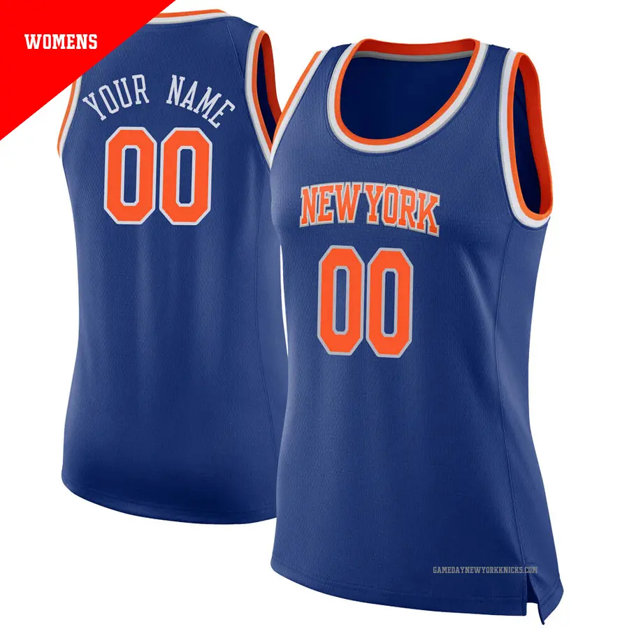 ＃00 Women's Custom New York Knicks Blue Swingman Jersey Icon Edition