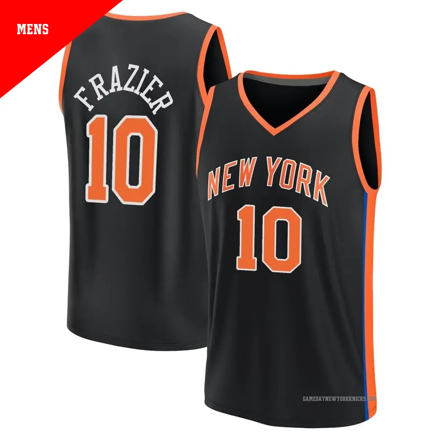 ＃10 Men's Walt Frazier New York Knicks 2022/23 Fast Break Black City Edition Jersey