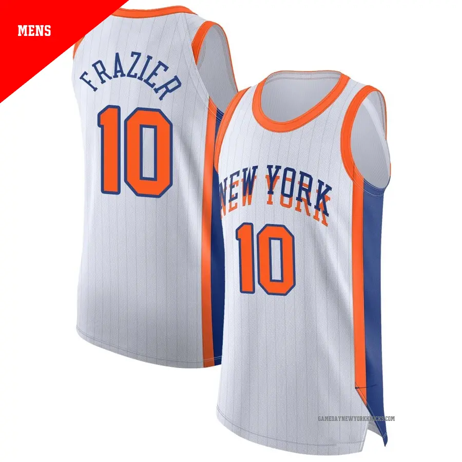 ＃10 Men's Walt Frazier New York Knicks 2024/25 Authentic White City Edition Jersey