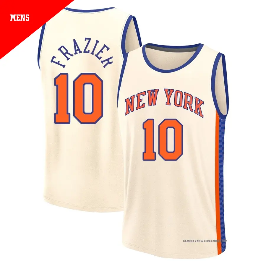 ＃10 Men's Walt Frazier New York Knicks 2025/26 Fast Break Cream City Edition Jersey