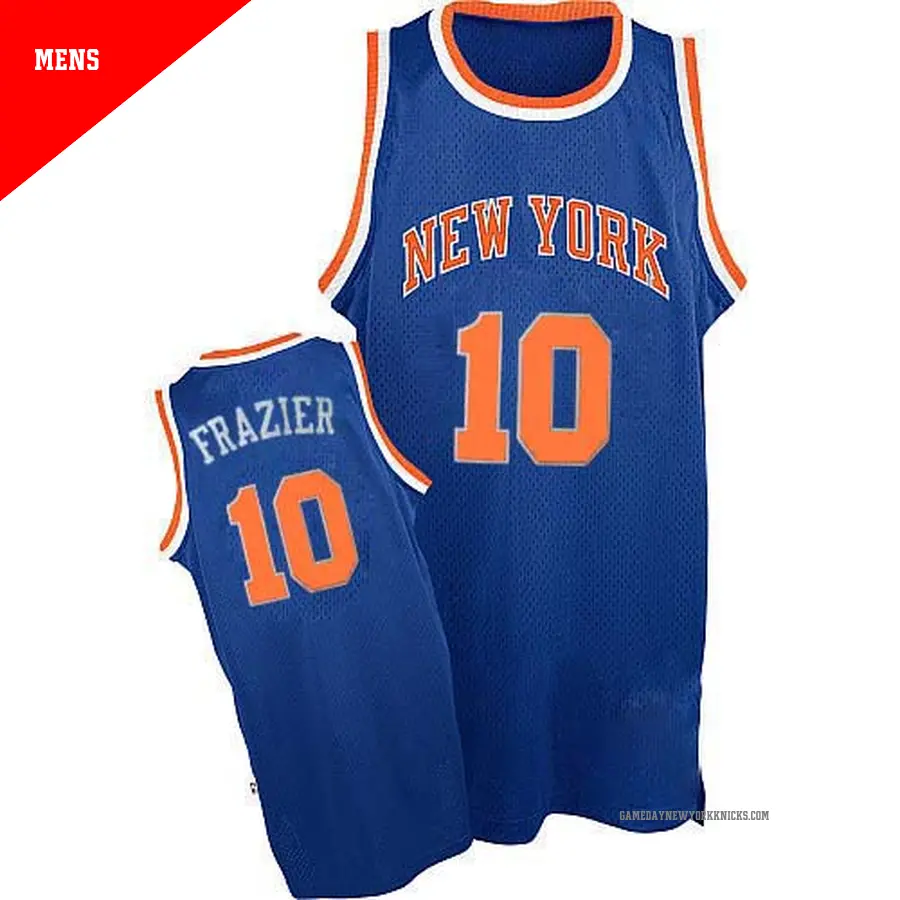 ＃10 Men's Walt Frazier New York Knicks Royal Blue Authentic Throwback Jersey