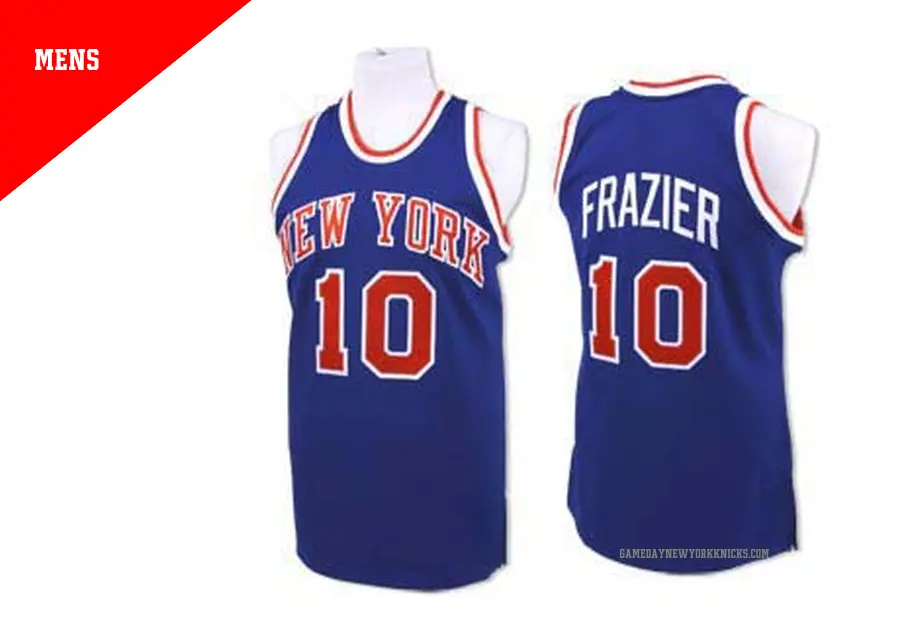 ＃10 Men's Walt Frazier New York Knicks Royal Blue Authentic Throwback Jersey