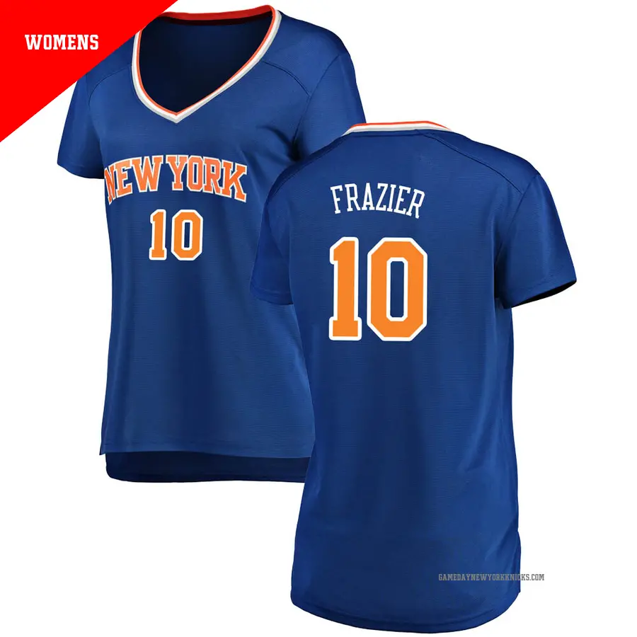 ＃10 Women's Walt Frazier New York Knicks Blue Fast Break Jersey Icon Edition