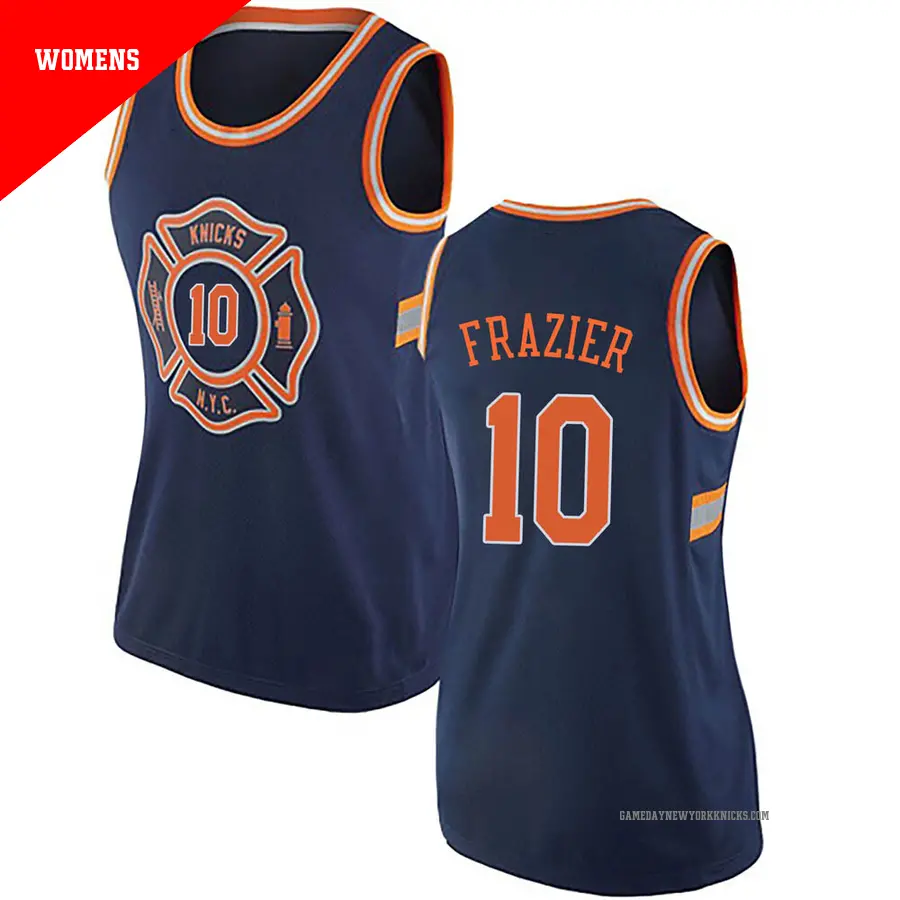＃10 Women's Walt Frazier New York Knicks Navy Blue Authentic JerseyCity Edition