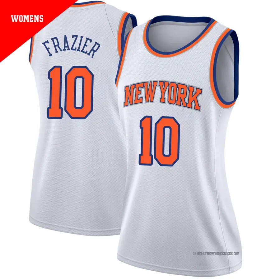 ＃10 Women's Walt Frazier New York Knicks White Swingman JerseyAssociation Edition