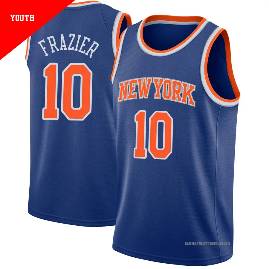 ＃10 Youth Walt Frazier New York Knicks Blue Swingman Jersey Icon Edition