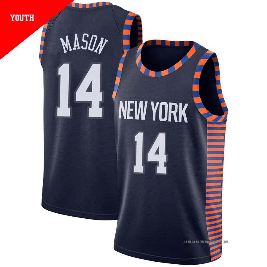 ＃14 Youth Anthony Mason New York Knicks 2018/19 Swingman Navy JerseyCity Edition