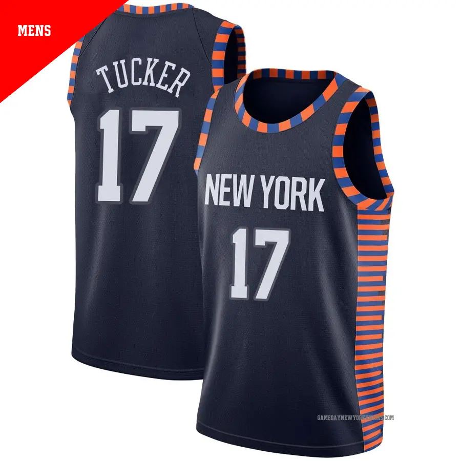 ＃17 Men's P.J. Tucker New York Knicks 2018/19 Swingman Navy JerseyCity Edition