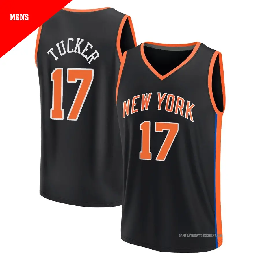 ＃17 Men's P.J. Tucker New York Knicks 2022/23 Fast Break Black City Edition Jersey