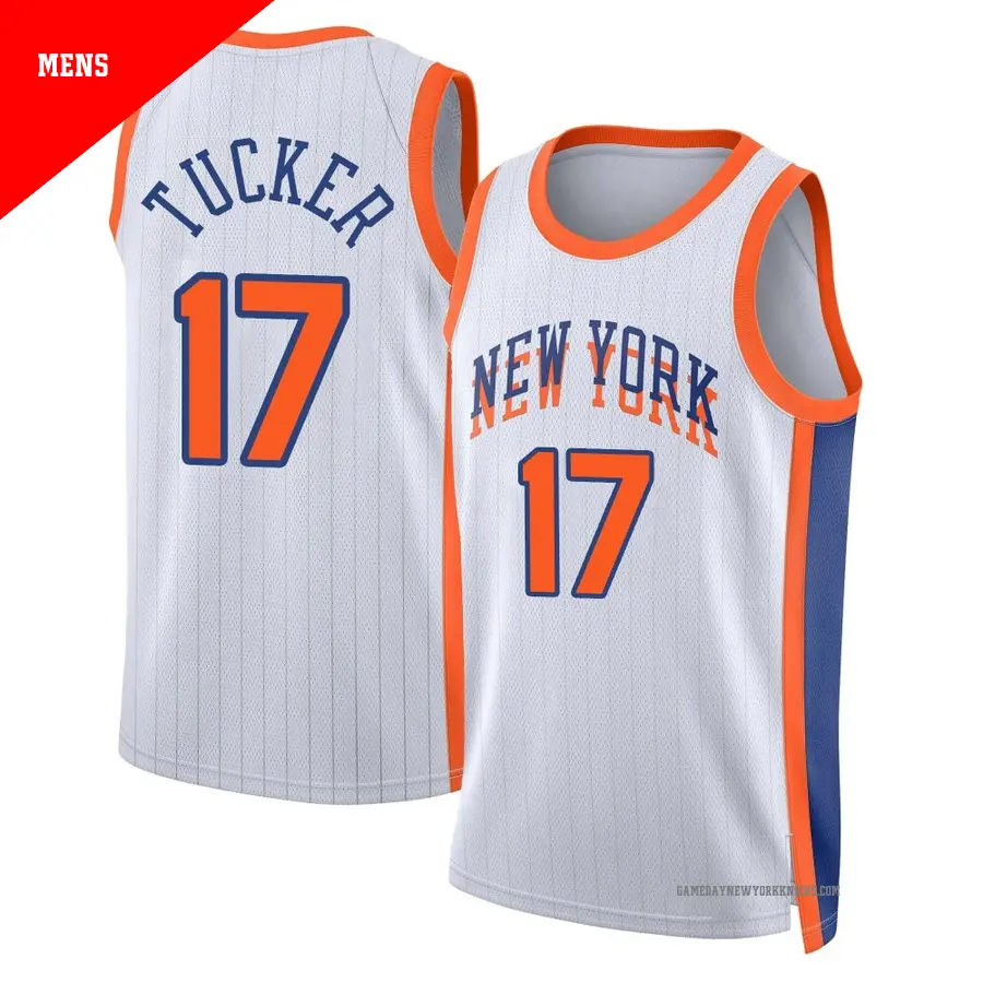 ＃17 Men's P.J. Tucker New York Knicks 2024/25 Swingman White City Edition Jersey