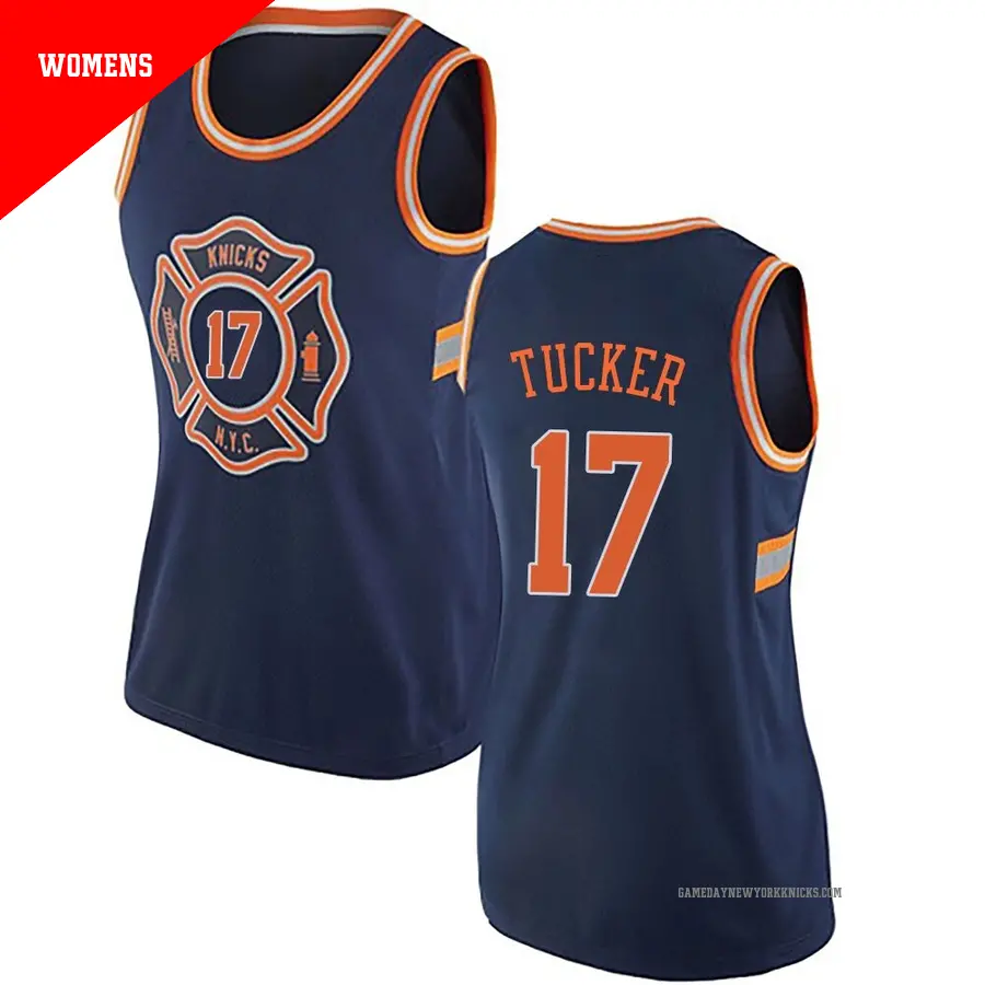 ＃17 Women's P.J. Tucker New York Knicks Navy Blue Authentic JerseyCity Edition