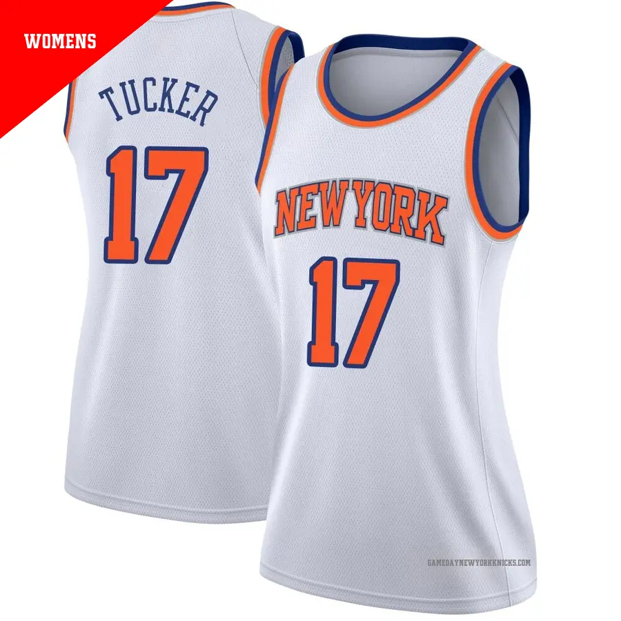 ＃17 Women's P.J. Tucker New York Knicks White Swingman JerseyAssociation Edition