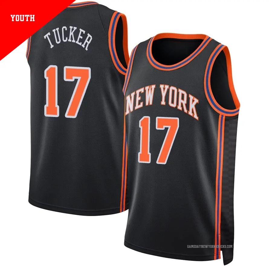 ＃17 Youth P.J. Tucker New York Knicks 2021/22 Swingman Black JerseyCity Edition