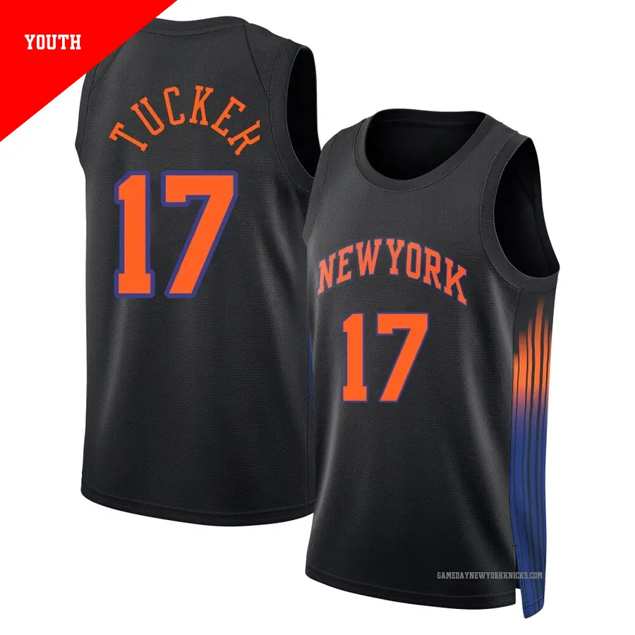 ＃17 Youth P.J. Tucker New York Knicks 2024/25 Swingman Black Statement Edition Jersey