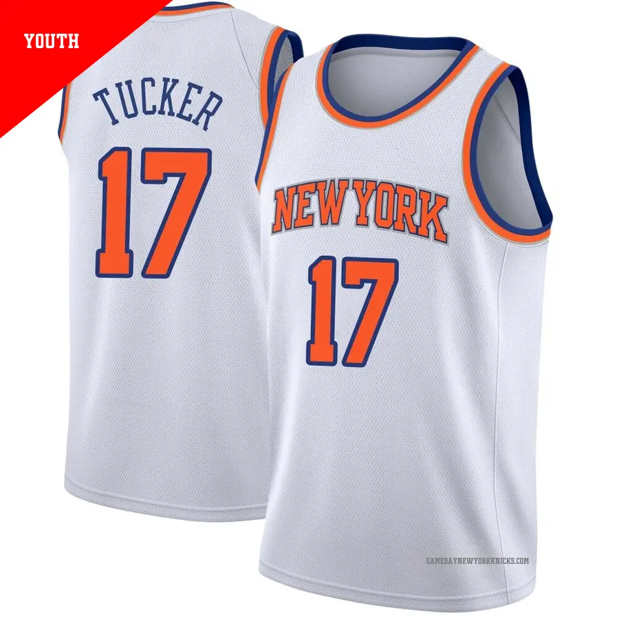 ＃17 Youth P.J. Tucker New York Knicks White Swingman JerseyAssociation Edition