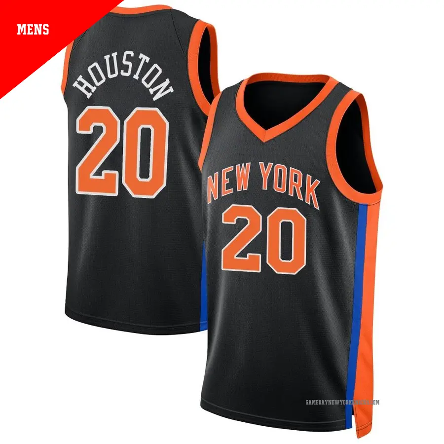 ＃20 Men's Allan Houston New York Knicks 2022/23 Swingman Black City Edition Jersey