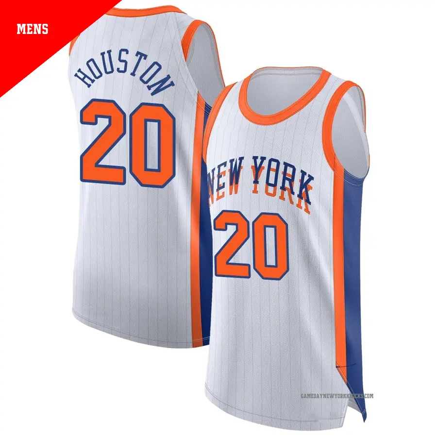 ＃20 Men's Allan Houston New York Knicks 2024/25 Authentic White City Edition Jersey