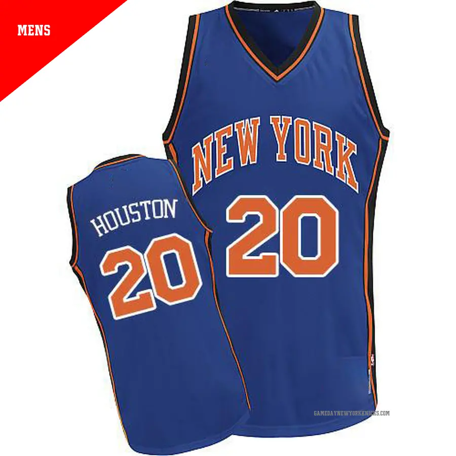 ＃20 Men's Allan Houston New York Knicks Royal Blue Authentic Throwback Jersey
