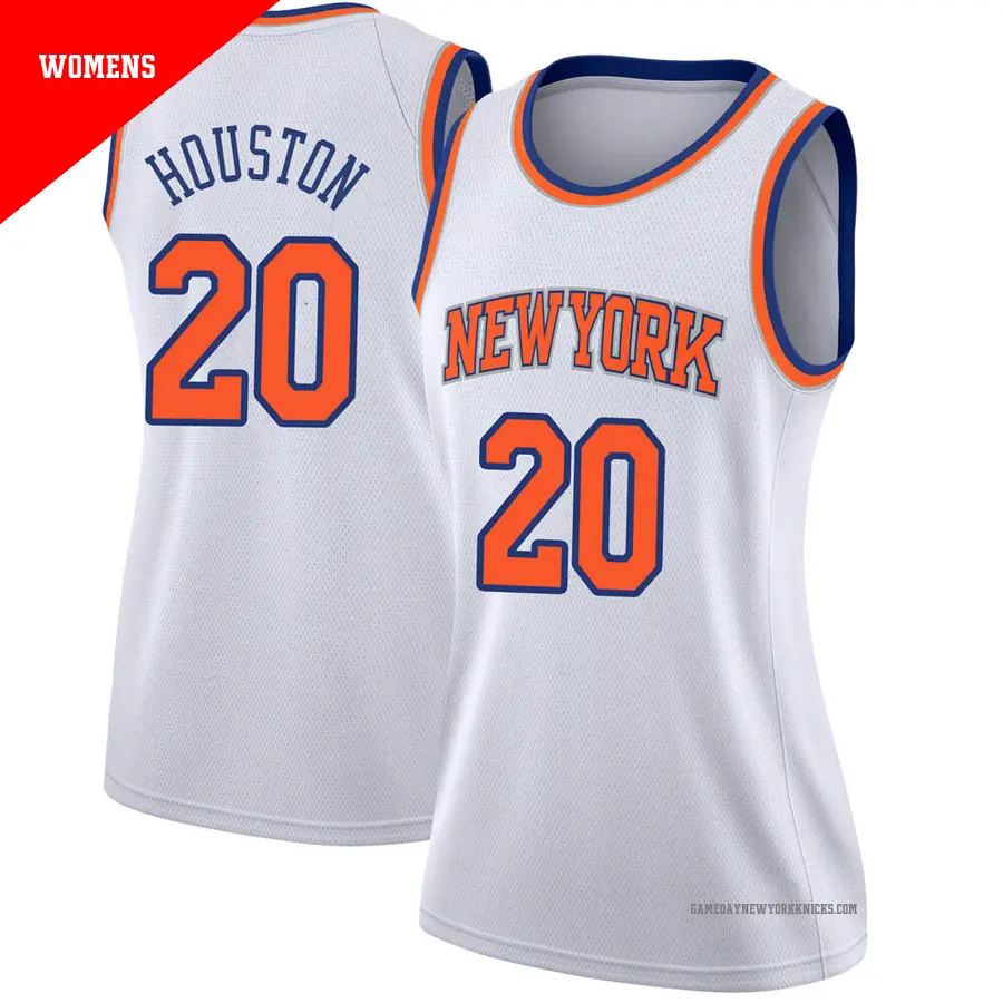 ＃20 Women's Allan Houston New York Knicks White Swingman JerseyAssociation Edition