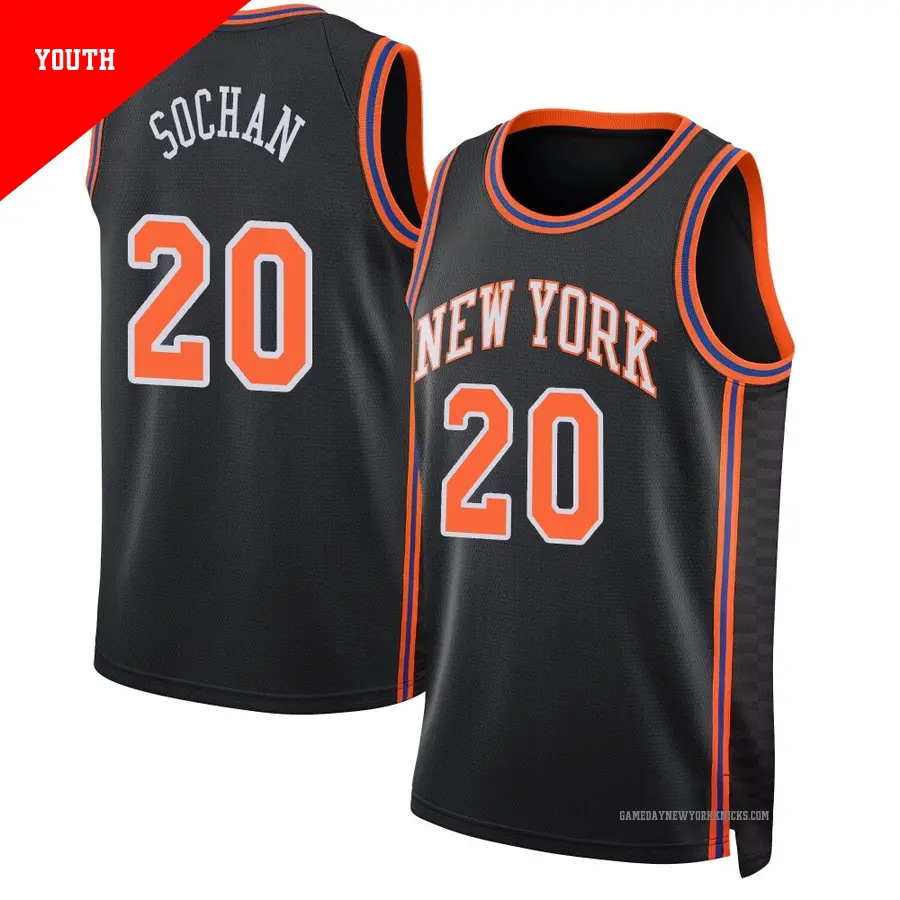 ＃20 Youth Jeremy Sochan New York Knicks 2021/22 Swingman Black JerseyCity Edition