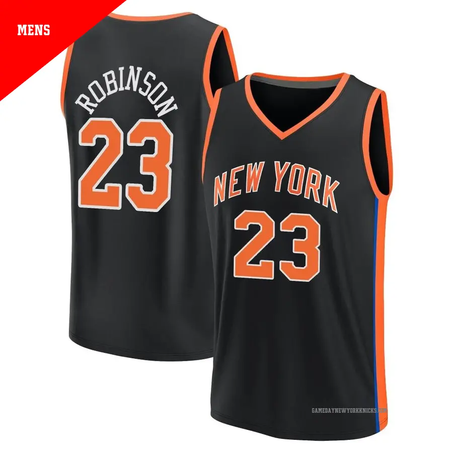 ＃23 Men's Mitchell Robinson New York Knicks 2022/23 Fast Break Black City Edition Jersey