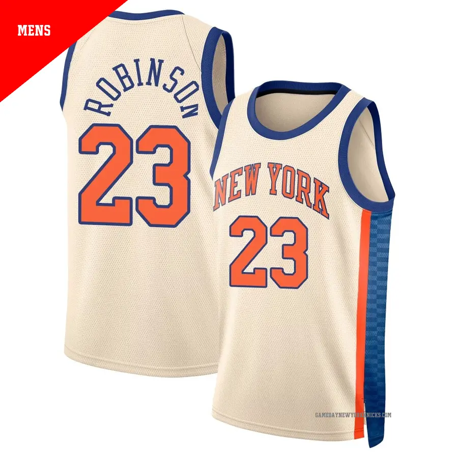 ＃23 Men's Mitchell Robinson New York Knicks 2025/26 Swingman Cream City Edition Jersey