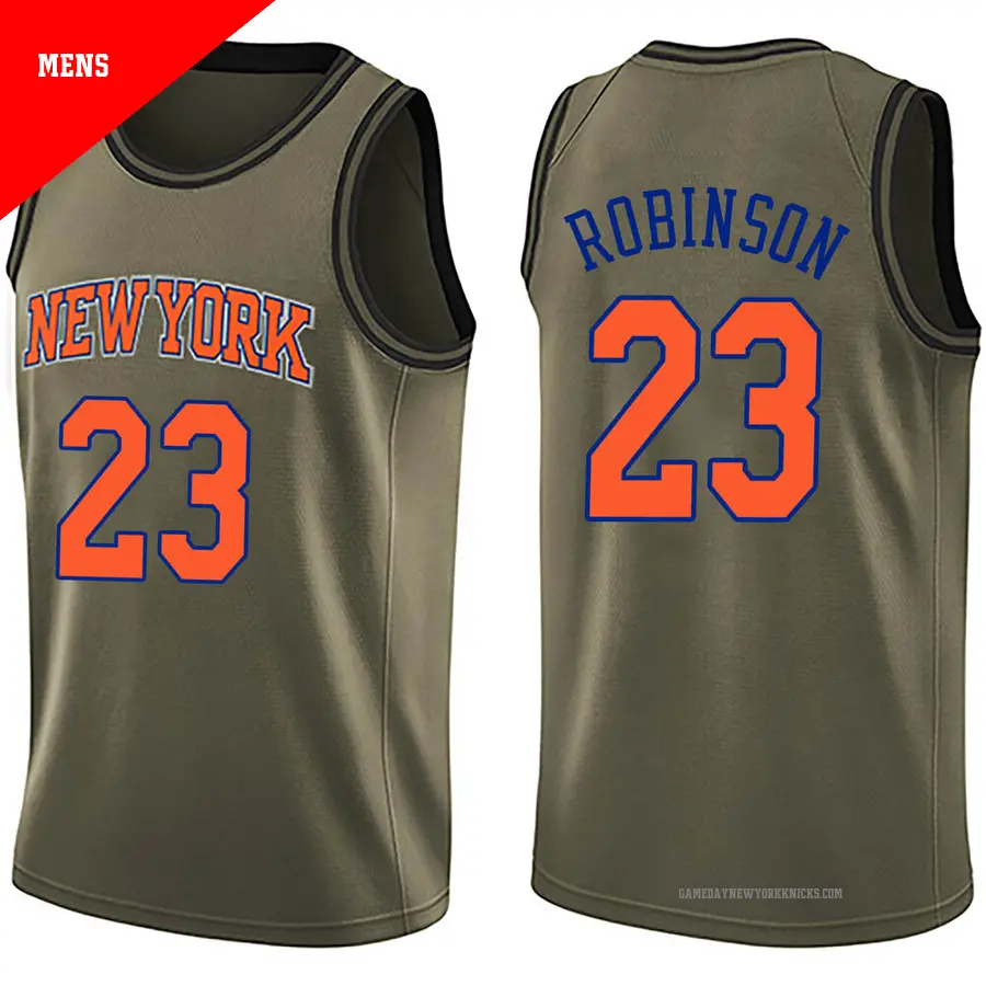 ＃23 Men's Mitchell Robinson New York Knicks Green Swingman Salute to Service Jersey