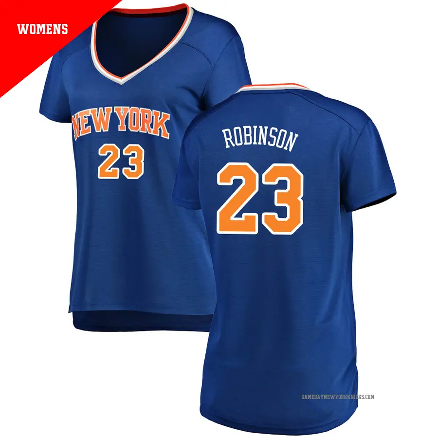 ＃23 Women's Mitchell Robinson New York Knicks Blue Fast Break Jersey Icon Edition