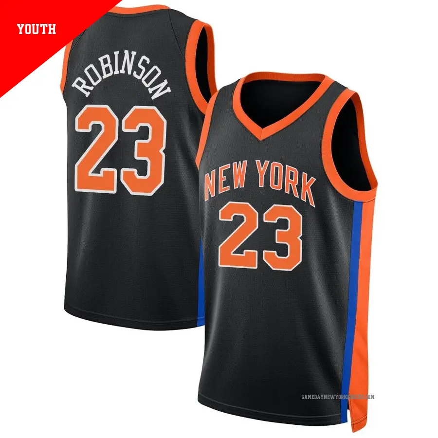 ＃23 Youth Mitchell Robinson New York Knicks 2022/23 Swingman Black City Edition Jersey