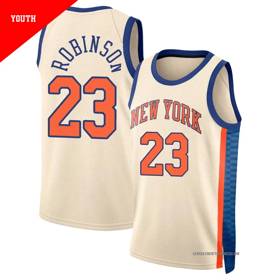 ＃23 Youth Mitchell Robinson New York Knicks 2025/26 Swingman Cream City Edition Jersey
