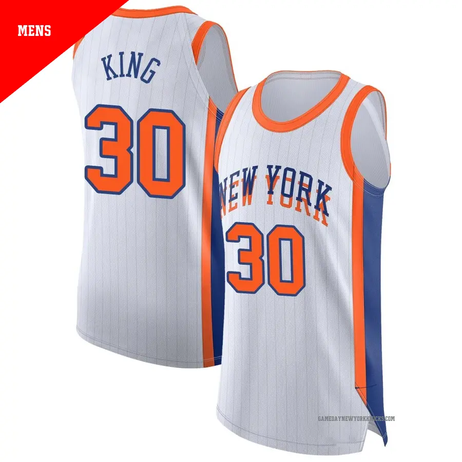＃30 Men's Bernard King New York Knicks 2024/25 Authentic White City Edition Jersey