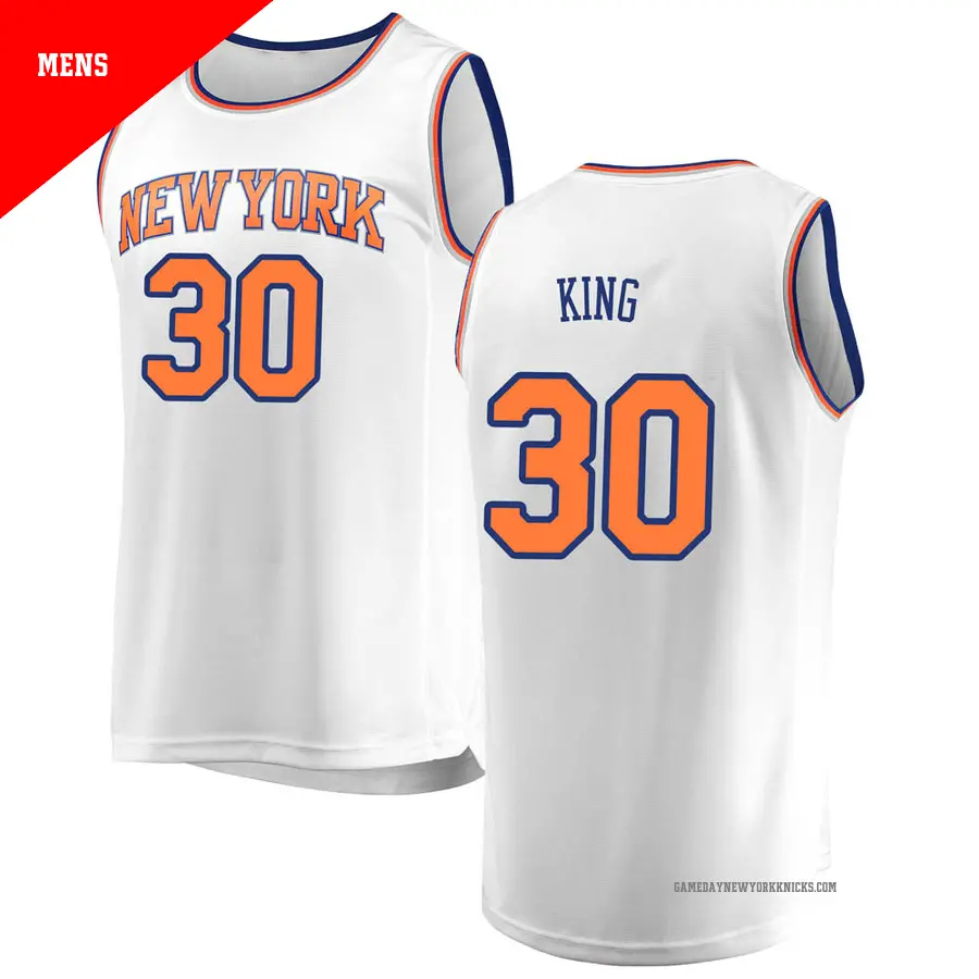 ＃30 Men's Bernard King New York Knicks White Fast Break JerseyAssociation Edition