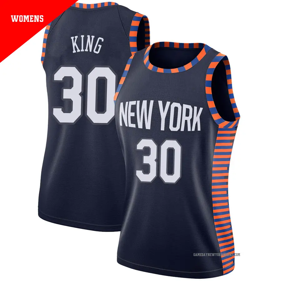 ＃30 Women's Bernard King New York Knicks 2018/19 Swingman Navy JerseyCity Edition