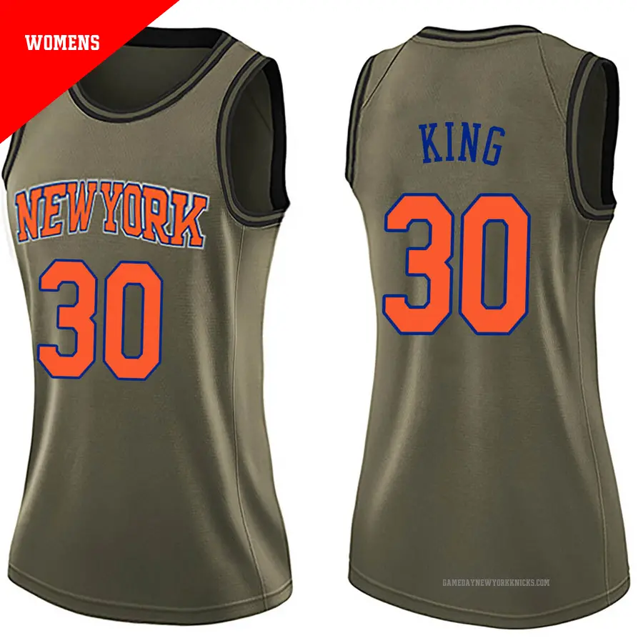 ＃30 Women's Bernard King New York Knicks Green Swingman Salute to Service Jersey