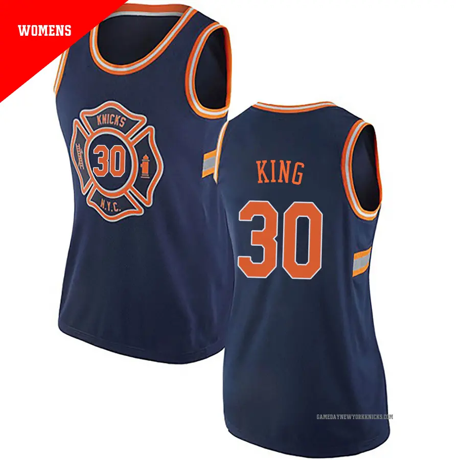 ＃30 Women's Bernard King New York Knicks Navy Blue Authentic JerseyCity Edition