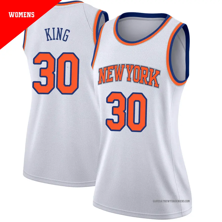 ＃30 Women's Bernard King New York Knicks White Swingman JerseyAssociation Edition
