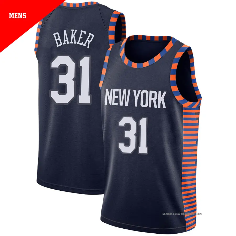 ＃31 Men's Ron Baker New York Knicks 2018/19 Swingman Navy JerseyCity Edition