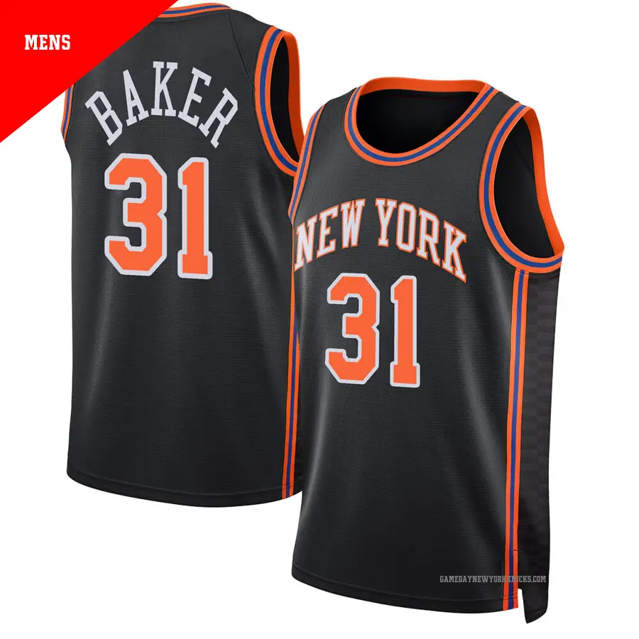 ＃31 Men's Ron Baker New York Knicks 2021/22 Swingman Black JerseyCity Edition