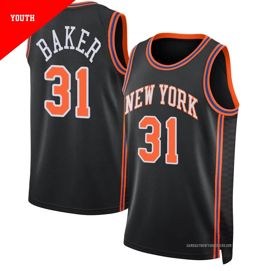 ＃31 Youth Ron Baker New York Knicks 2021/22 Swingman Black JerseyCity Edition