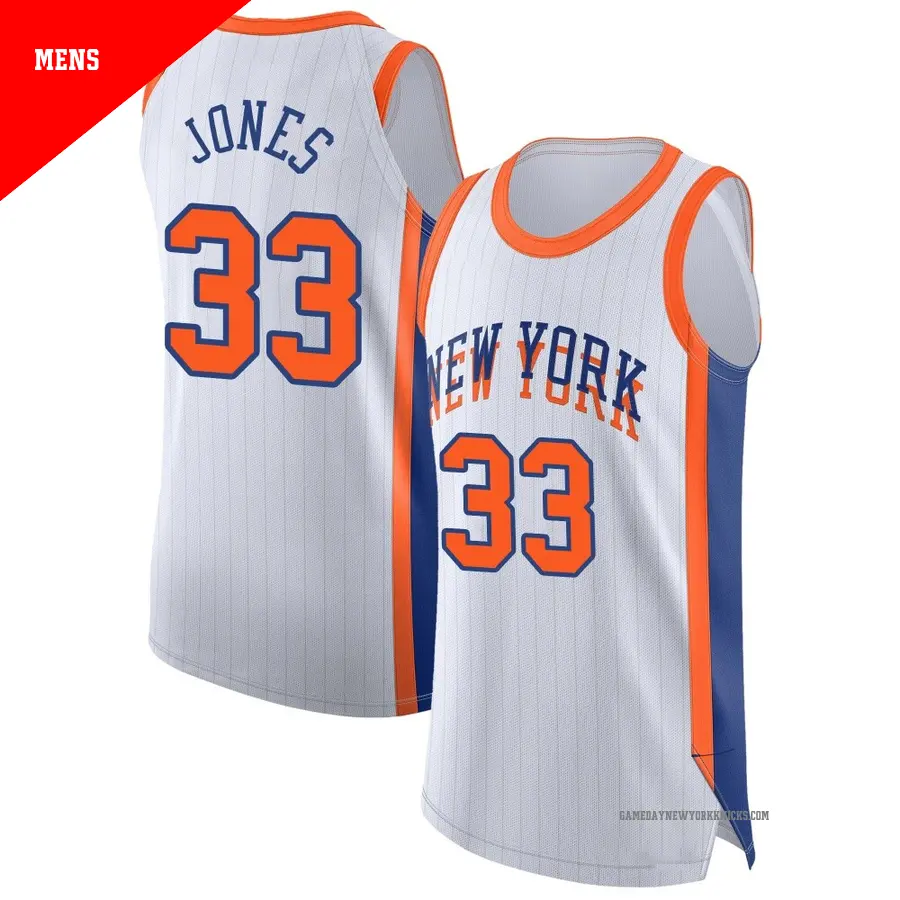 ＃33 Men's Dillon Jones New York Knicks 2024/25 Authentic White City Edition Jersey